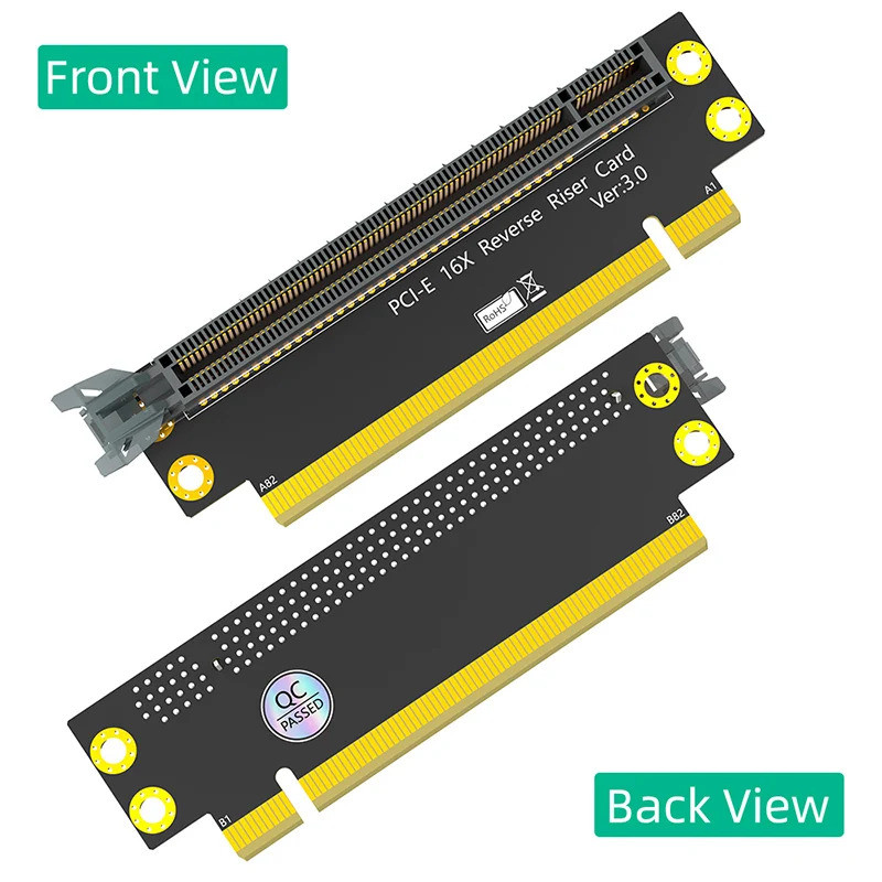 PCI-E 3.0 16X ชายหญิงขยายการ์ดสําหรับ 2U คอมพิวเตอร์ 90 องศา Reverse Riser Board PCI Express X16 ถึง