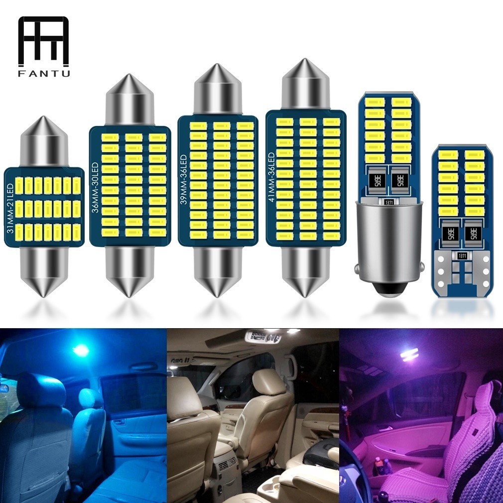FANTUDZ 1 ชิ้น T10 Led W5w หลอดไฟ LED C5w Ba9s T4w Led Canbus Festoon C10w 31/36/39/41 มิลลิเมตร War