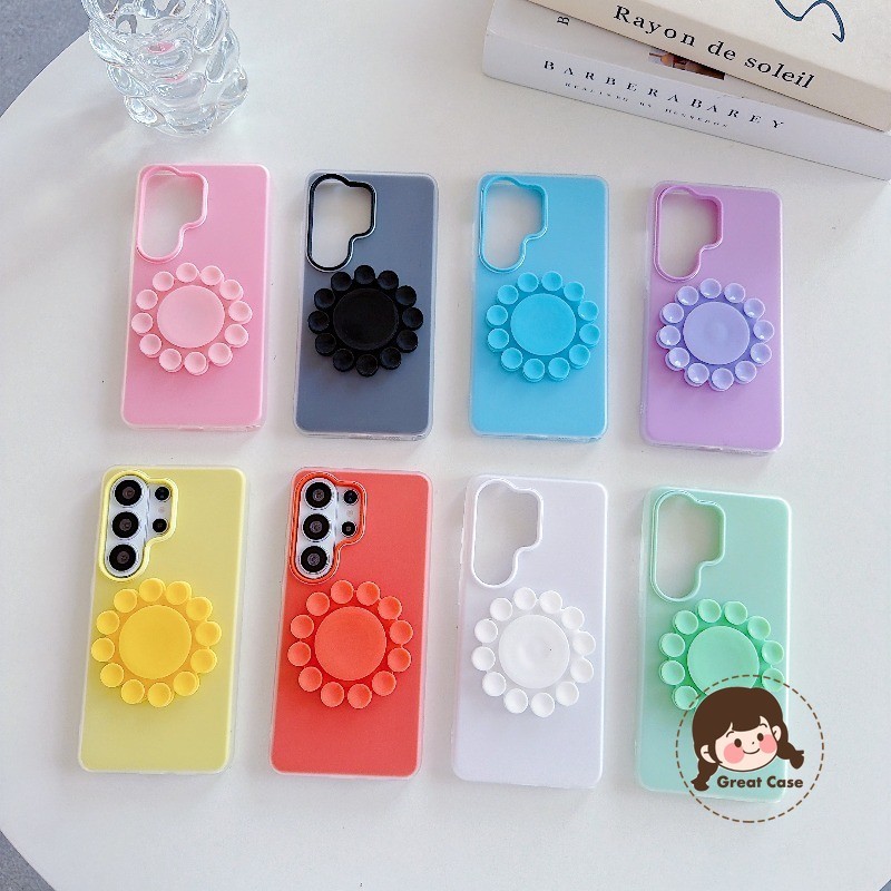 ดอกไม้ดูดถ้วยผู้ถือเคสโทรศัพท์สําหรับVivo T4X T4 T3X T3 Lite T2X T2 T1 Pro Snapdragon778g S1 5G 4G M
