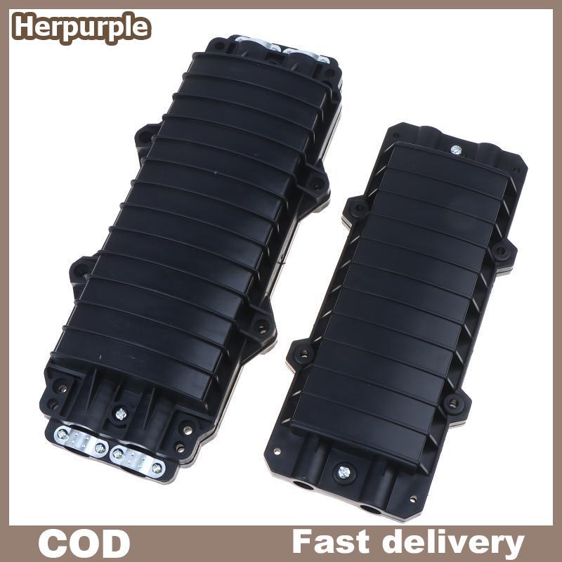 Herpurple 12/24 Core Fiber Splice Box 2 In 2 Out IP65 Impact Resistance Fiber Optic Joint Box for Outdoor Harsh Environments TH