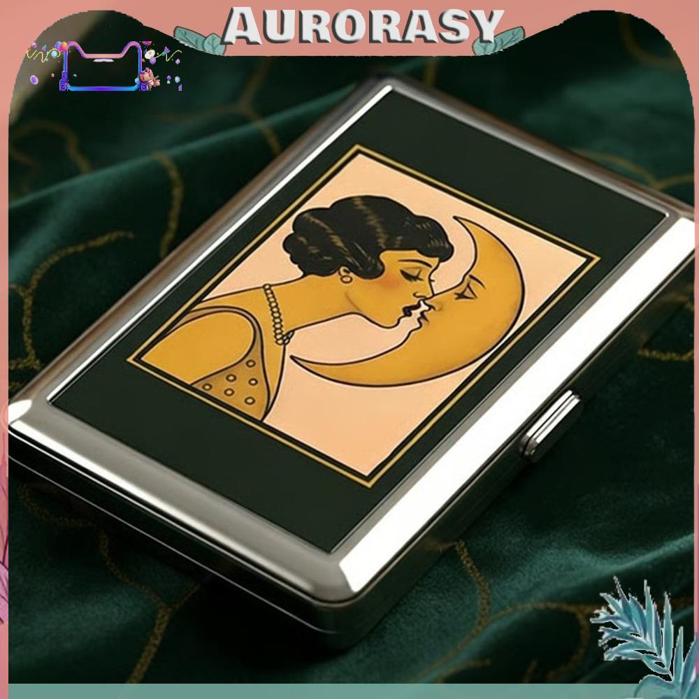 กระเป๋าถือโลหะวินเทจ Art Deco Design กล่องนามบัตร Easy Snap การ์ดอเนกประสงค์และเงินสดสําหรับผู้หญิงและผู้ชาย