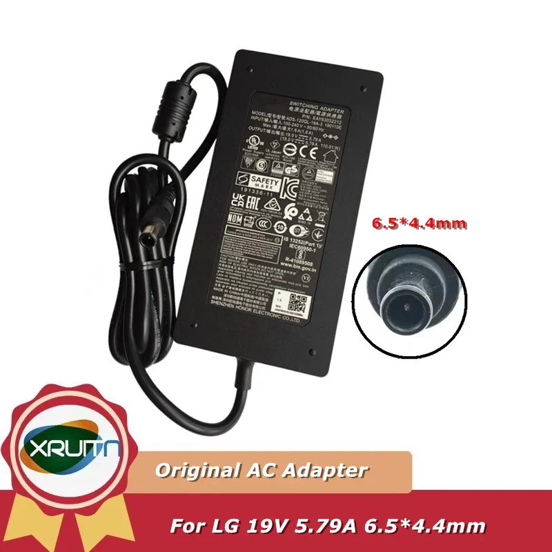 ADS-120QL-19A-3 ของแท้ 19V 5.79A 19.5V 5.65A Switching AC Adapter สําหรับ LG 34UM95C 34UC98 PF1500G 