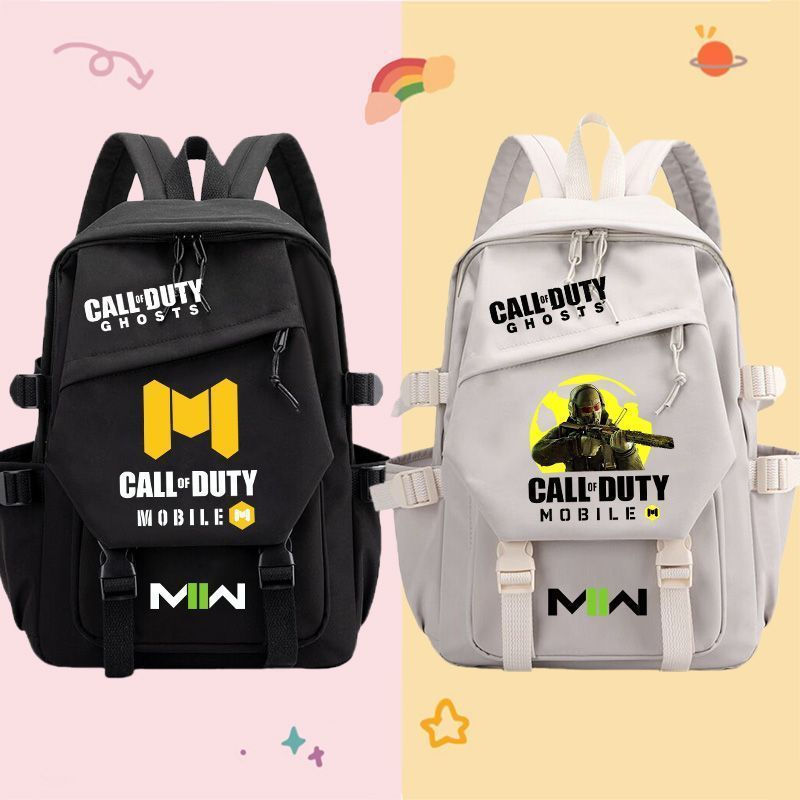 Call of Duty Simon Ghost Riley Task Force 141 นักเรียนกระเป๋าเป้สะพายหลังการ์ตูนกระเป๋าเดินทางกลางแจ