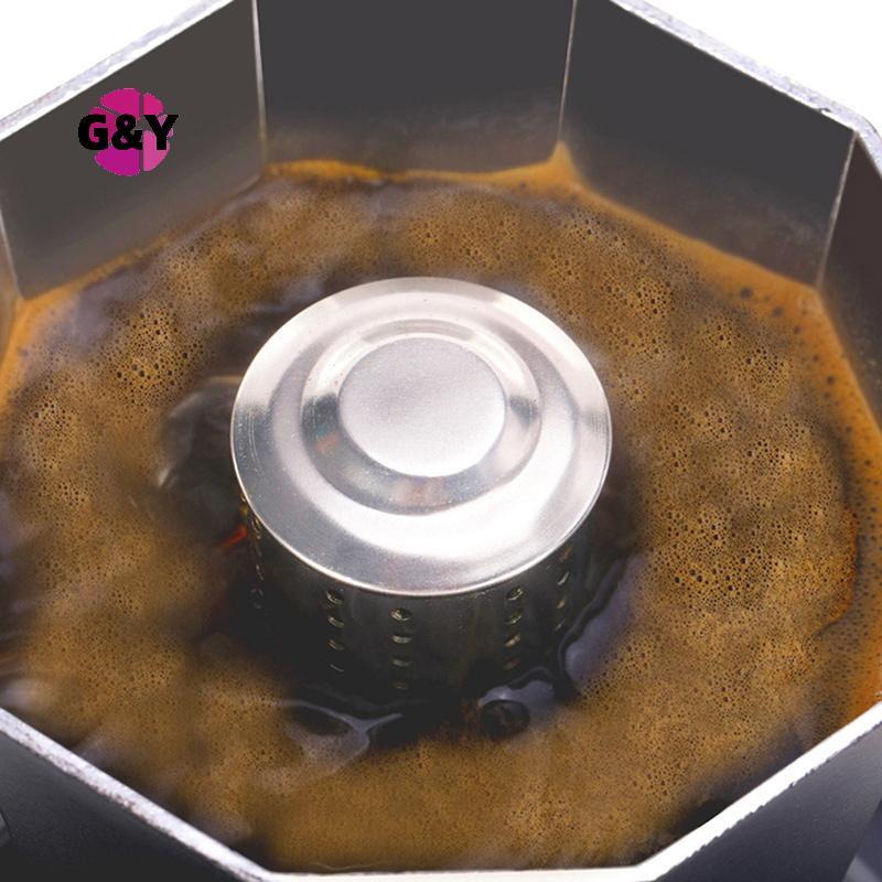 G&Y 1 PC สแตนเลส Universal Moka Pot Stovetop Espresso อลูมิเนียมเครื่องชงกาแฟอุปกรณ์เสริม Anti-Splash วาล์วฝาครอบ