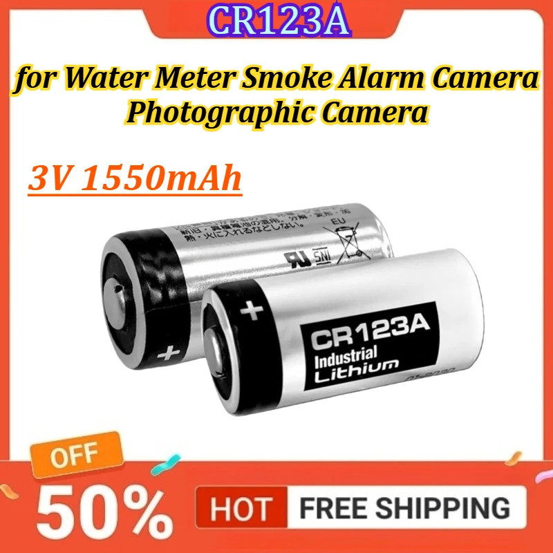 CR123A 3V 1550mAh สําหรับ Panasonic น้ําควันนาฬิกาปลุกกล้องถ่ายภาพแบตเตอรี่ CR123A CR17345 DL123A EL