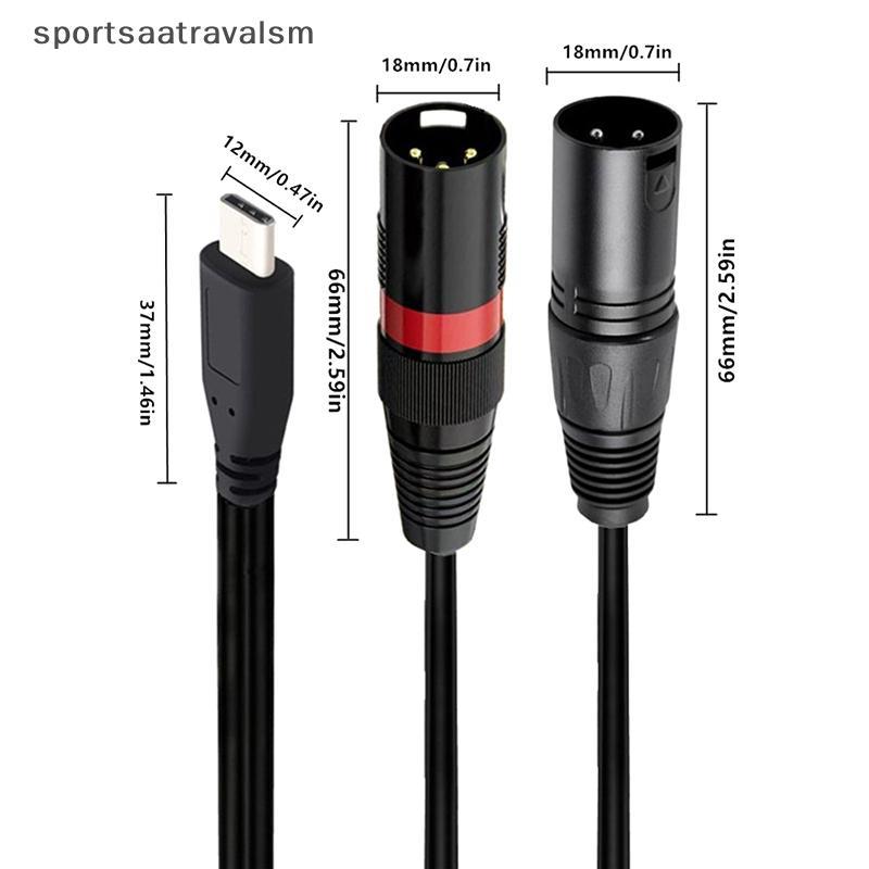 (GOOD) 1 M USB-C To Dual XLR สายสัญญาณเสียงชาย Type-C ถึง 2 อะแดปเตอร์ XLR สําหรับแท็บเล็ตโทรศัพท์แล็ปท็อปสําหรับ Samsung (ใหม่)