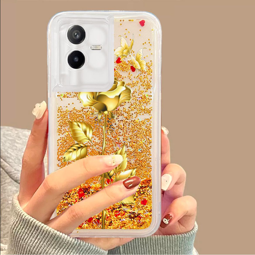 Golden Rose Glitter เหมาะสําหรับเคสโทรศัพท์ vivo Glitter IQ0012/Y100/IQ00Neo9/y78/Y52