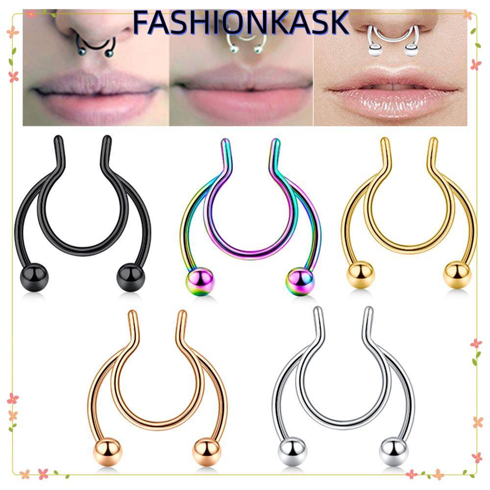IFASHIONKA Non Piercing ผู้หญิงปลอม Septum ของขวัญสแตนเลส