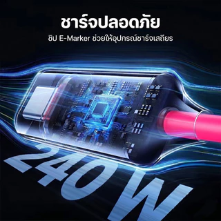 240W สายชาร์จ 4-in-1 ชาร์จเร็ว Type C to Lightning มีไฟแสดงสถานะ RGB ทนทาน สำหรับมือถือ iPhone17 iPad NWELER