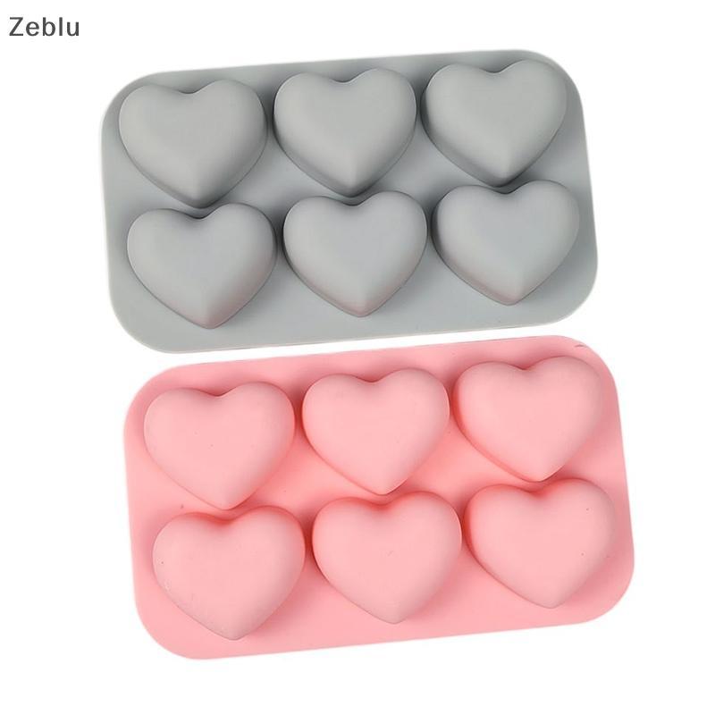 Zeblu 1 PC 6-Cavity แม่พิมพ์เค้กซิลิโคน 3D Love Peach Shape แม่พิมพ์ DIY เบเกอรี่ขนมมูสตกแต่ง Moulds Bakeware เครื่องมือ lu