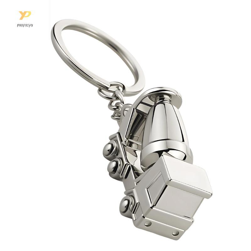 PPY Alloy Cement Mixer Truck Keychain Miniature Construction Vehicle Model Accessory