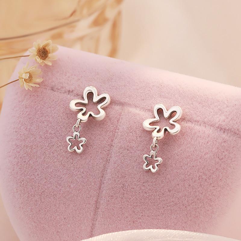 Flower Dance Earrings ต่างหูเงินแท้ S925 [MERCELO]