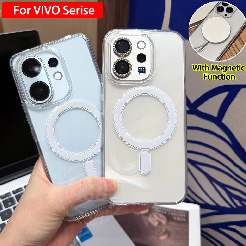 แม่เหล็ก เคสใสกันกระแทก สำหรับ Vivo V70 FE V70FE V70Elite Y05 Y11D Y21D Y31 5G V60 V60Lite V50 5G เคสชาร์จไร้สาย