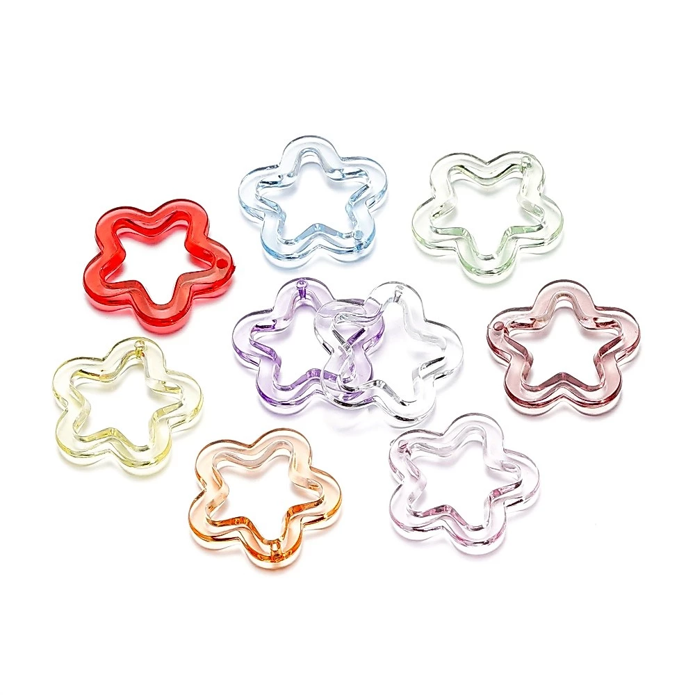 จี้ดาวอะคริลิคโปร่งใส ขนาด 30 มม. 10 ชิ้น สำหรับทำเครื่องประดับ DIY สร้อยข้อมือ-สร้อยคอ