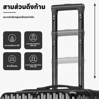 Kingsun กระเป๋าเดินทาง ล้อคู่ 8 ล้อ ทำจากวัสดุ ABS หมุน 360 องศา 20/24/28 นิ้ว ทนทานต่อรอยขีด กระเป๋าเดินทางล้อลากมีซิป