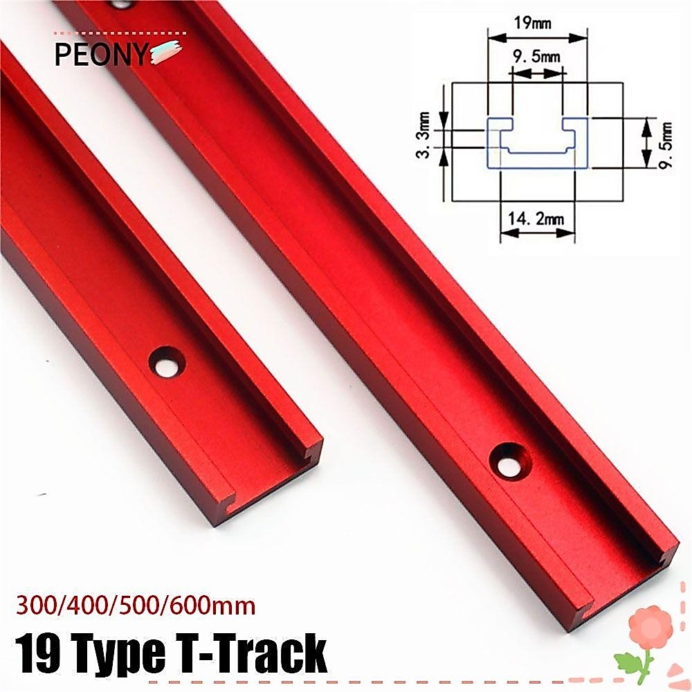 Peonypavilion 1 ชิ้น T-Track, 300-600 มิลลิเมตรรางท่องเที่ยวสไลด์ T-Slot Track, อลูมิเนียม 19 ประเภท 19x9.5 มิลลิเมตร T Slider ติดตั้งสล็อตสไลด์งานไม้ Bench T Slot