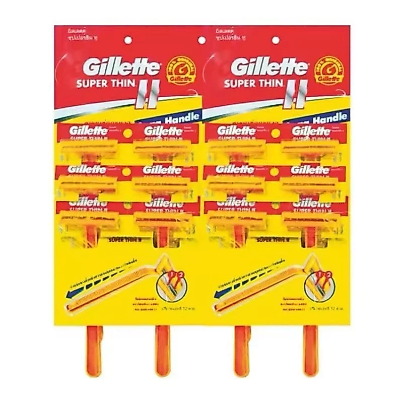 ด้ามโกน มีดโกน ยิลเลตต์ Gillette Super Thin ll แพค 12 ชิ้น / แพค 6 ชิ่น