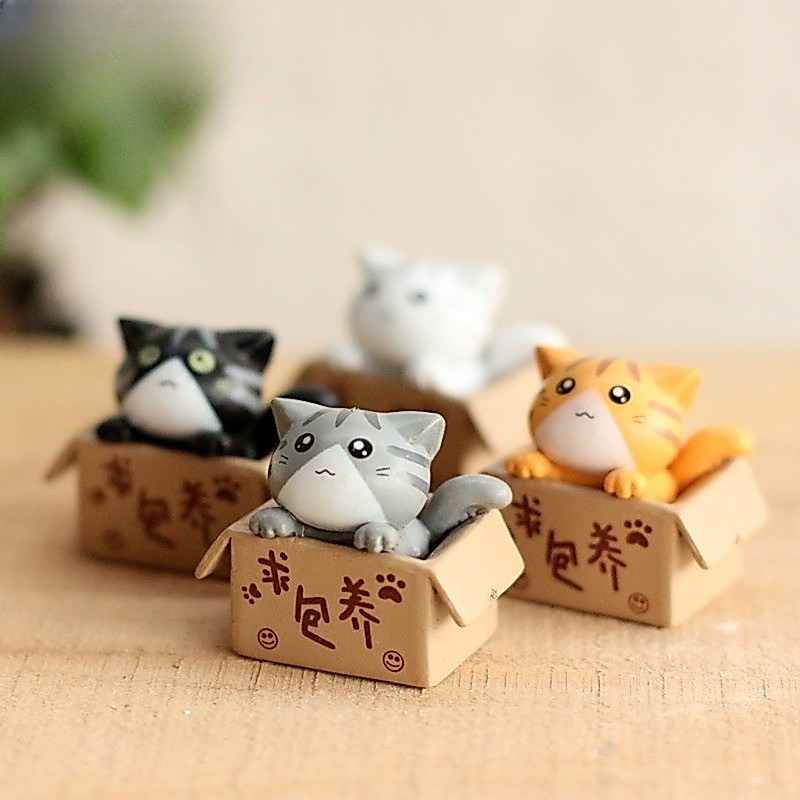การ์ตูนสําหรับเจ้าของส่วนตัว ตุ๊กตาแมวน้อยน่ารักไมโครภูมิทัศน์เครื่องประดับตกแต่งสวนทําเองตกแต่งบอนไซฉ่ํา,งานฝีมือเรซิน
