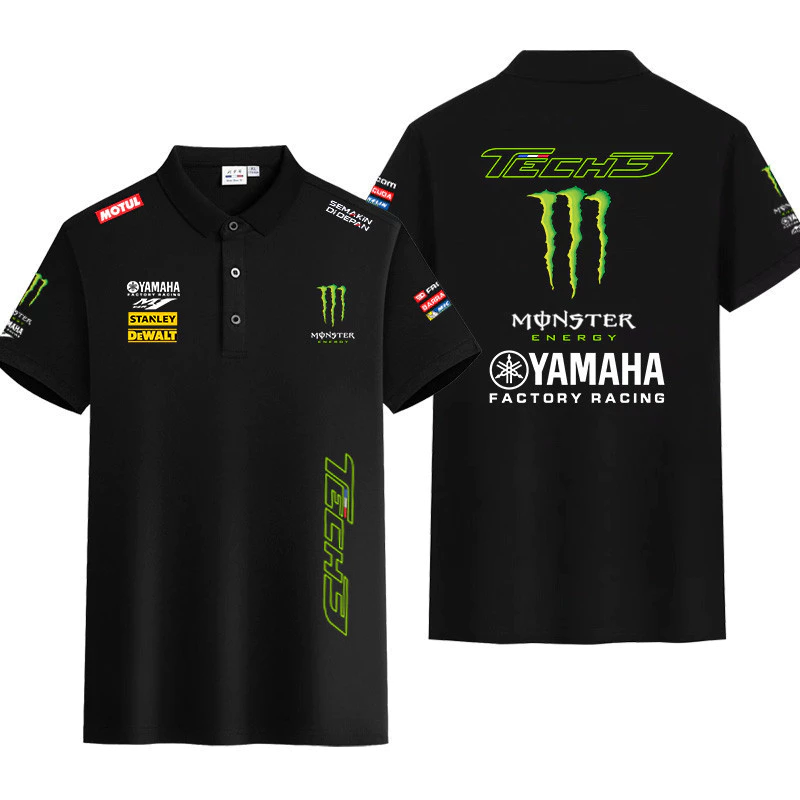 YAMAHA รถจักรยานยนต์เสื้อโปโลแขนสั้นผู้ชาย motogp โรงงานทีมขี่จักรยาน racing ชุดทีมเสื้อยืด