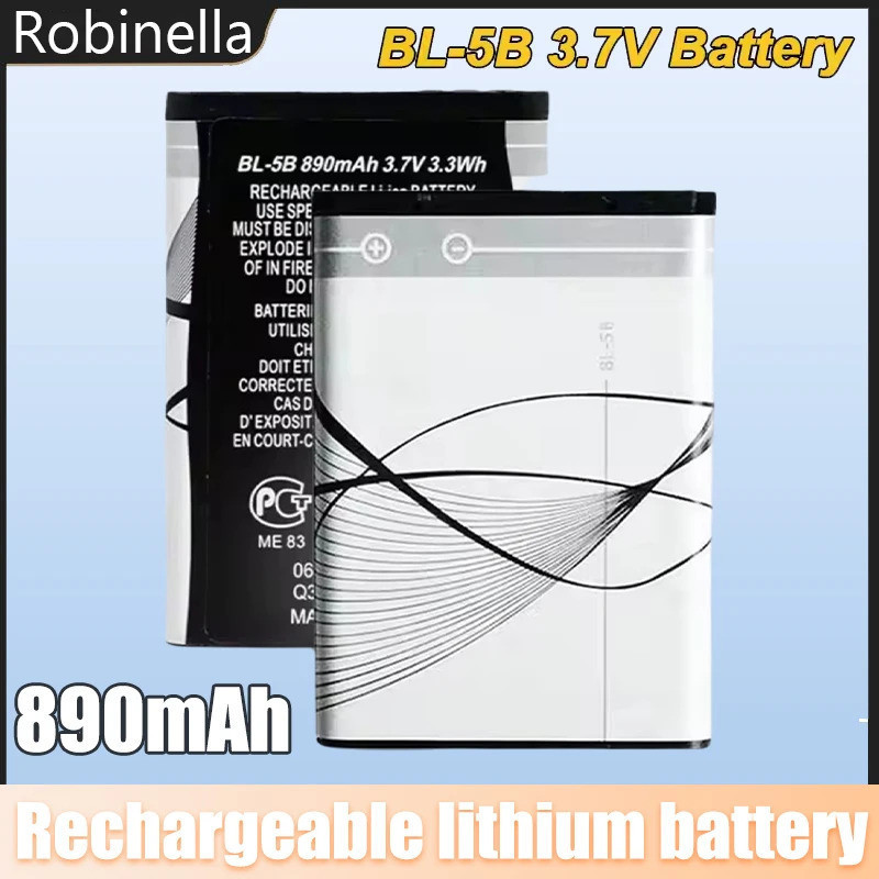 BL 5B 890mAh แบตเตอรี่ 5300 5320 N83 6120c 7360 3230 5070 3220 Li แบตเตอรี่ชาร์จสําหรับโทรศัพท์มือถื