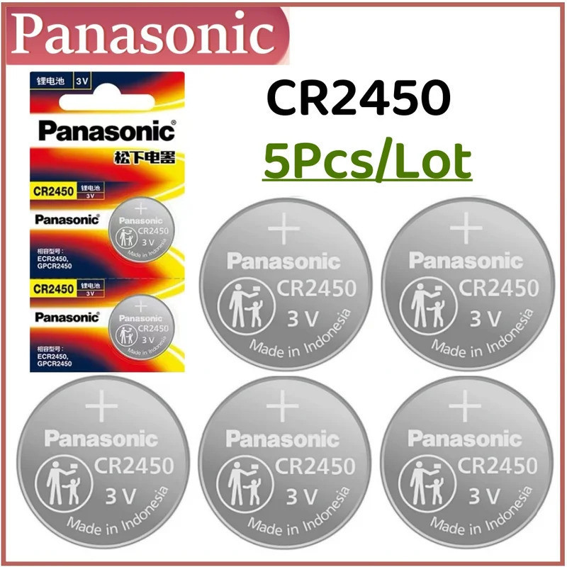 5-50PCS Original PANASONIC CR2450 CR 2450 3V แบตเตอรี่ลิเธียมสําหรับนาฬิกาเครื่องคิดเลขนาฬิการีโมทคอ