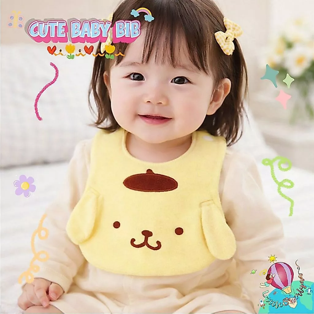 🍼 CUTE BABY BIB – ผ้ากันเปื้อนเด็กสุดน่ารัก ผ้าซับน้ำลาย 💗 ตัวติดเป็นตีนตุ๊กแก ใส่แล้วน่ารักละลายใจ 🥰