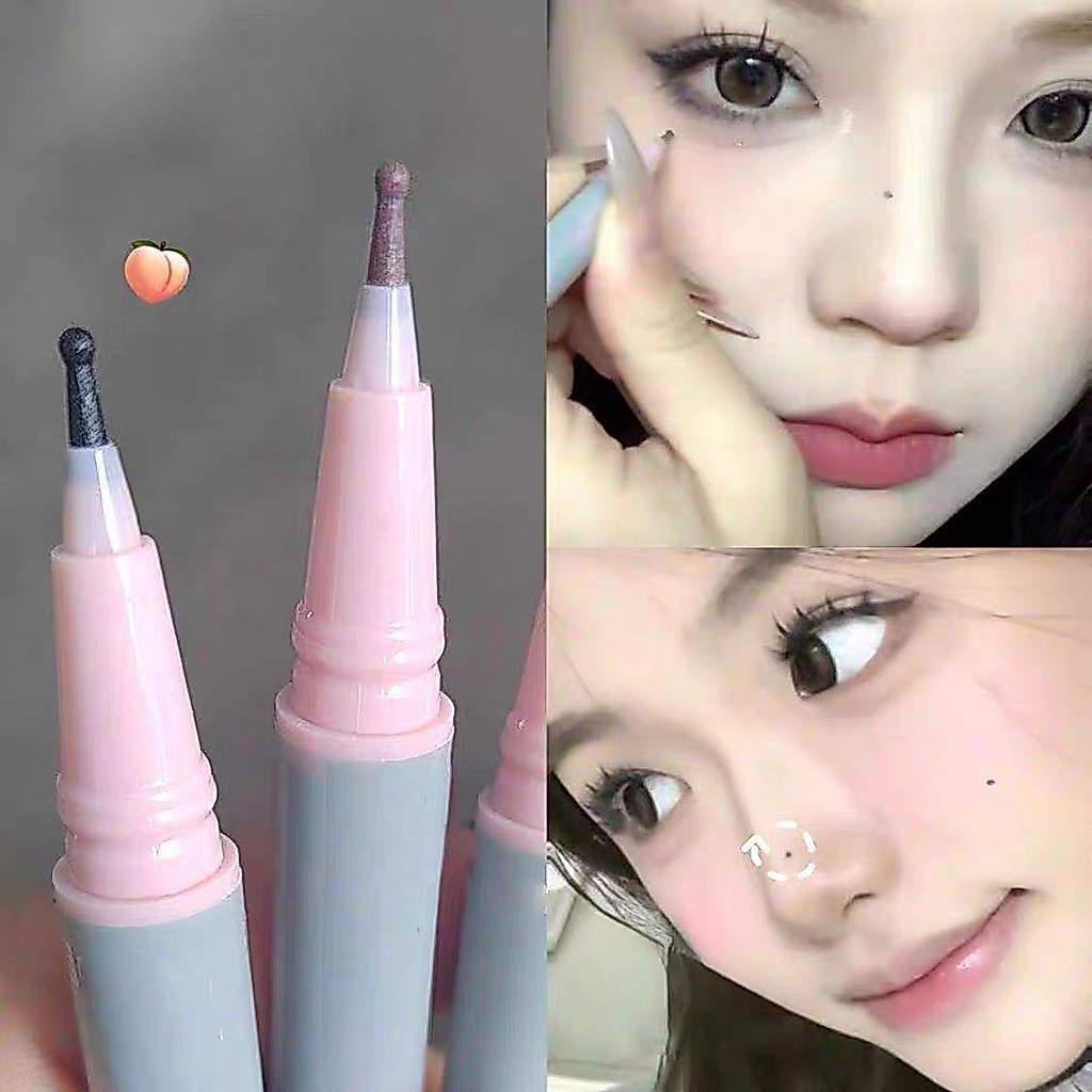 pink-girl: ปากกาแต้มไฝ แต้มกระ ปากกาไลเนอร์หัวกลม ปากกาแต่งหน้า 3 สี ใช้งานง่าย แห้งไว กันน้ำกันเหงื่อ