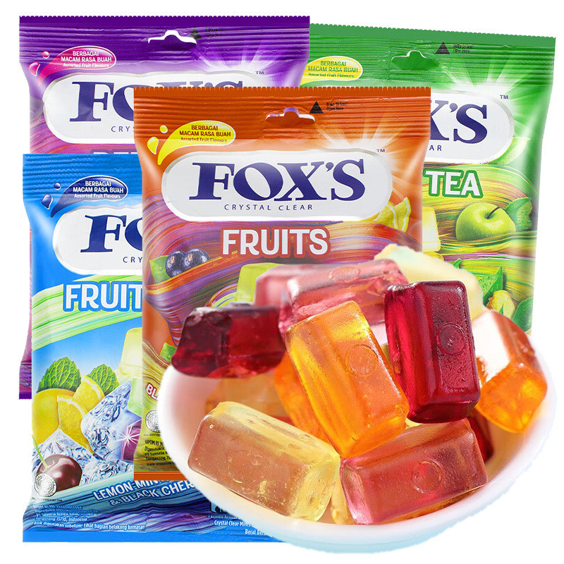 อินโดนีเซีย FOXS FOXS Crystal Candy Crystal Mint Candy Bag 90g ผลไม้สารพัน Hard Candy Influencer Sna
