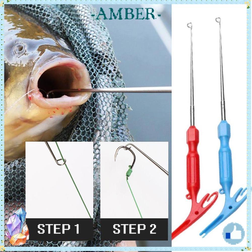 AMBER Detacher, Fly Nail Knot Security Extractor ตกปลา Hook Removal, Tying เครื่องมือ 3 in 1 Quick Knot Remover เครื่องมือ