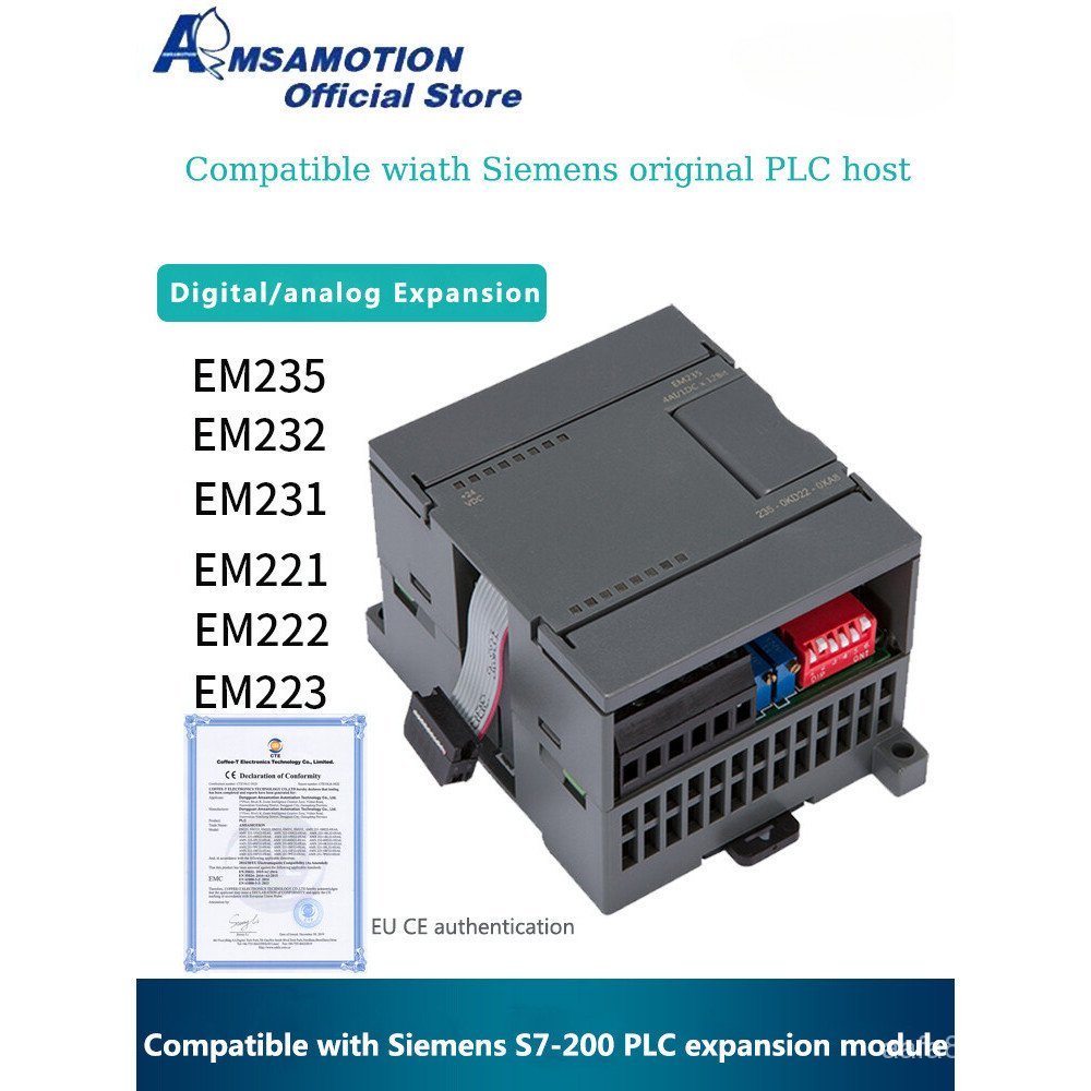 S7-200 PLC AMSAMOTION โมดูลขยายเข้ากันได้กับโมดูลขยาย Siemens PLC ดิจิตอลอะนาล็อก EM223/232/235/231 