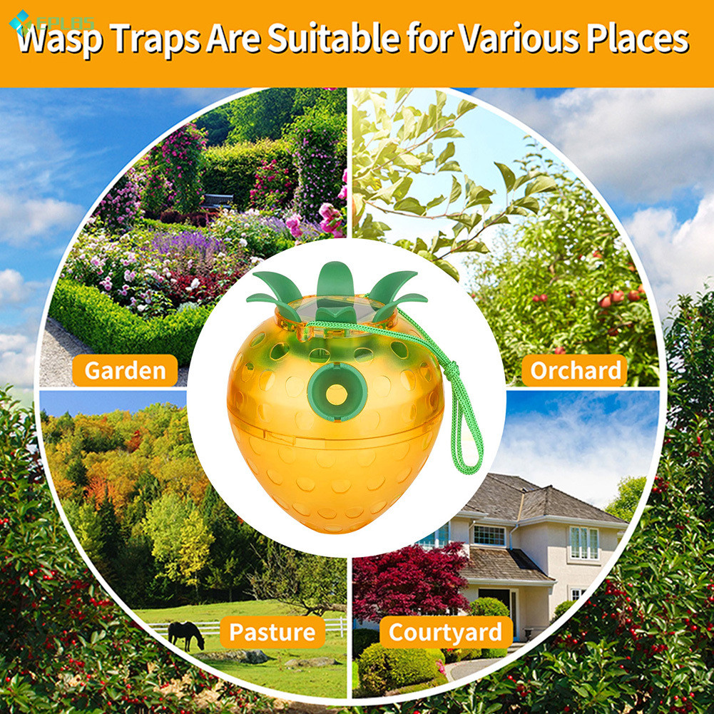 เสื้อแจ็คเก็ตสีเหลือง Wasps Hornets Trap พลาสติกทนทานกลางแจ้ง Bees Catchers สําหรับ Wasps Hornets Ye