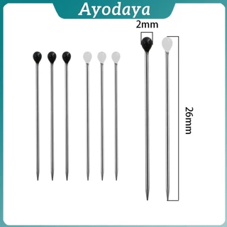 Ayo เข็มหมุดหัวกลมเล็ก 100 ชิ้น/กล่อง เข็มสั้น เข็มหมุดเนาผ้า หยิบจับถนัดมือ pin