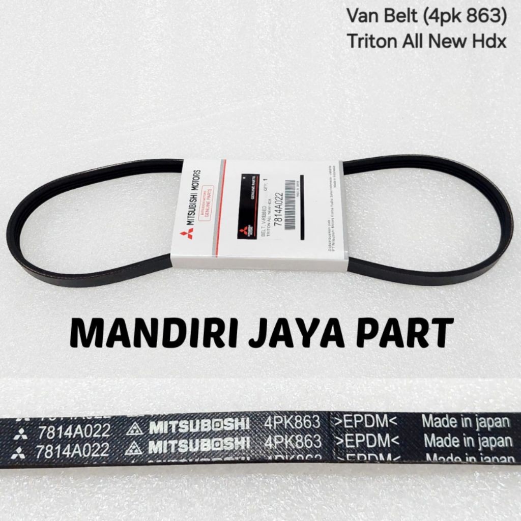 VAN BELT AC-FAN BELT MITSUBISHI ALL NEW TRITON HDX KL3T (4PK-863) ORIGINAL 7814A022
