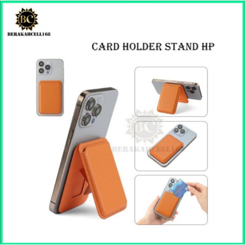 HP BCL168 - MAGSAFE LEATHER SWALLOW CARD HOLDER SLOT - MAGNETIC PHONE STAND CARD WALLET - HCM