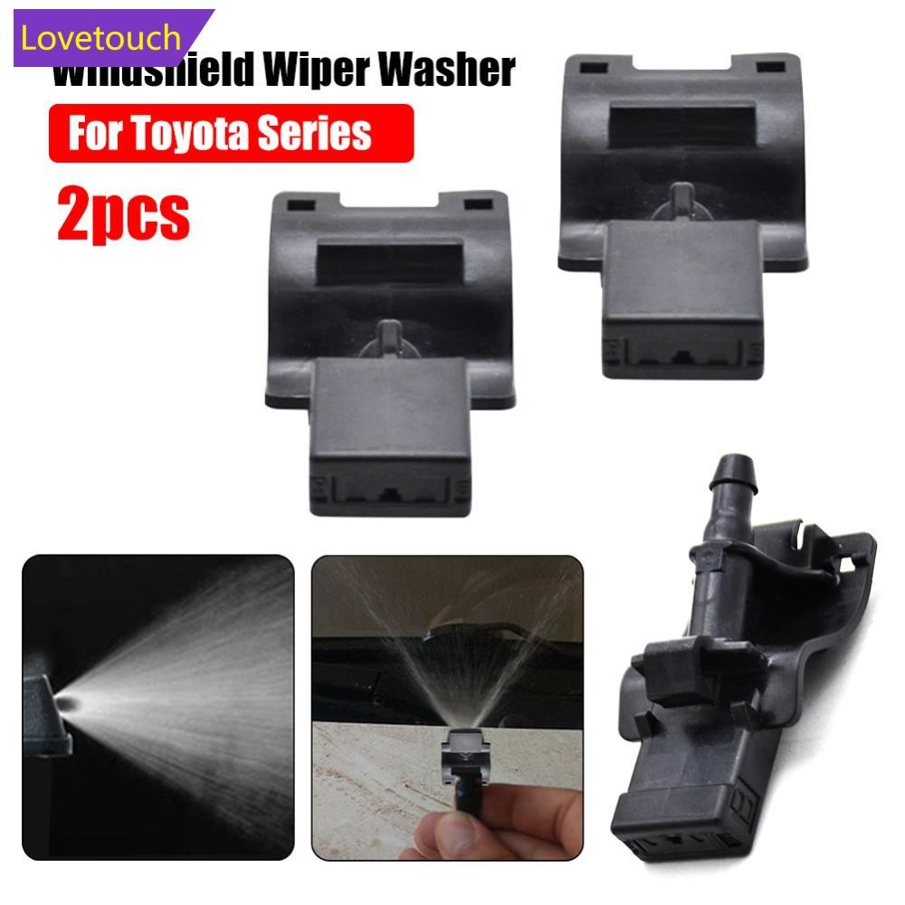 LOVETOUCH 2 ชิ้นด้านหน้ากระจก Wiper เครื่องซักผ้า Jet หัวฉีด Hood Liquid Sprayer ติดตั้งบนกระจกเครื่