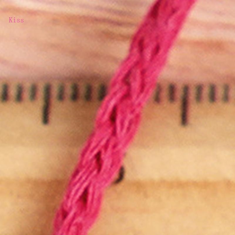 Kiss 100g ต่อม้วนเส้นด้ายฝ้าย 92 95Yardx2mm Hollow ถักเส้นด้ายสําหรับเริ่มต้น Crafting ผ้าพันคอหมวกผ