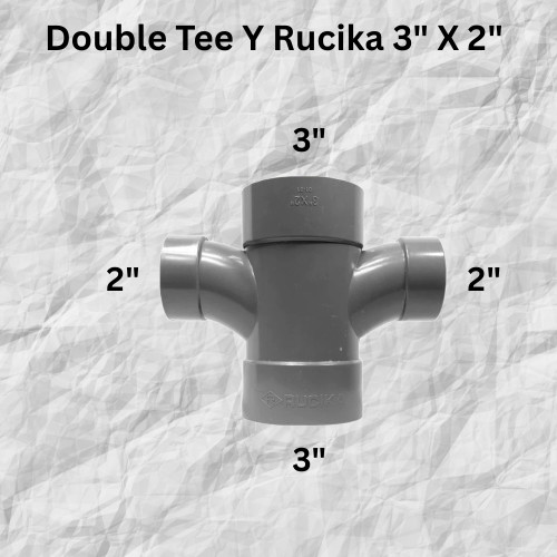 Double Tee Y 3" x 2" นิ้ว/ Cross TY 3 x 2 PVC Rucika