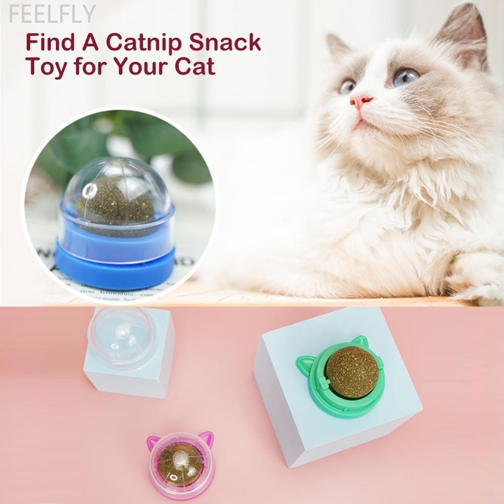 FEELFLY Healthy Cat Catnip ของเล่น Ball Cat Treats Candy Licking Snacks Nutrition Energy Ball ลูกแมว