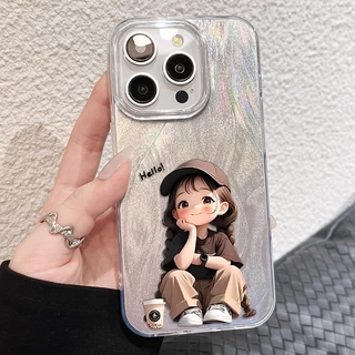 เคส สำหรับ OPPO Reno 16F 16 15F 14F 13F 12F 11F 15 14 12 13 11 F 10 Pro max Plus 8T 7Z 8Z 8 7 Pro หรูหราพรีเมี่ยมน่ารัก Rich สาวซิลิโคนนุ่มเคสโทรศัพท์