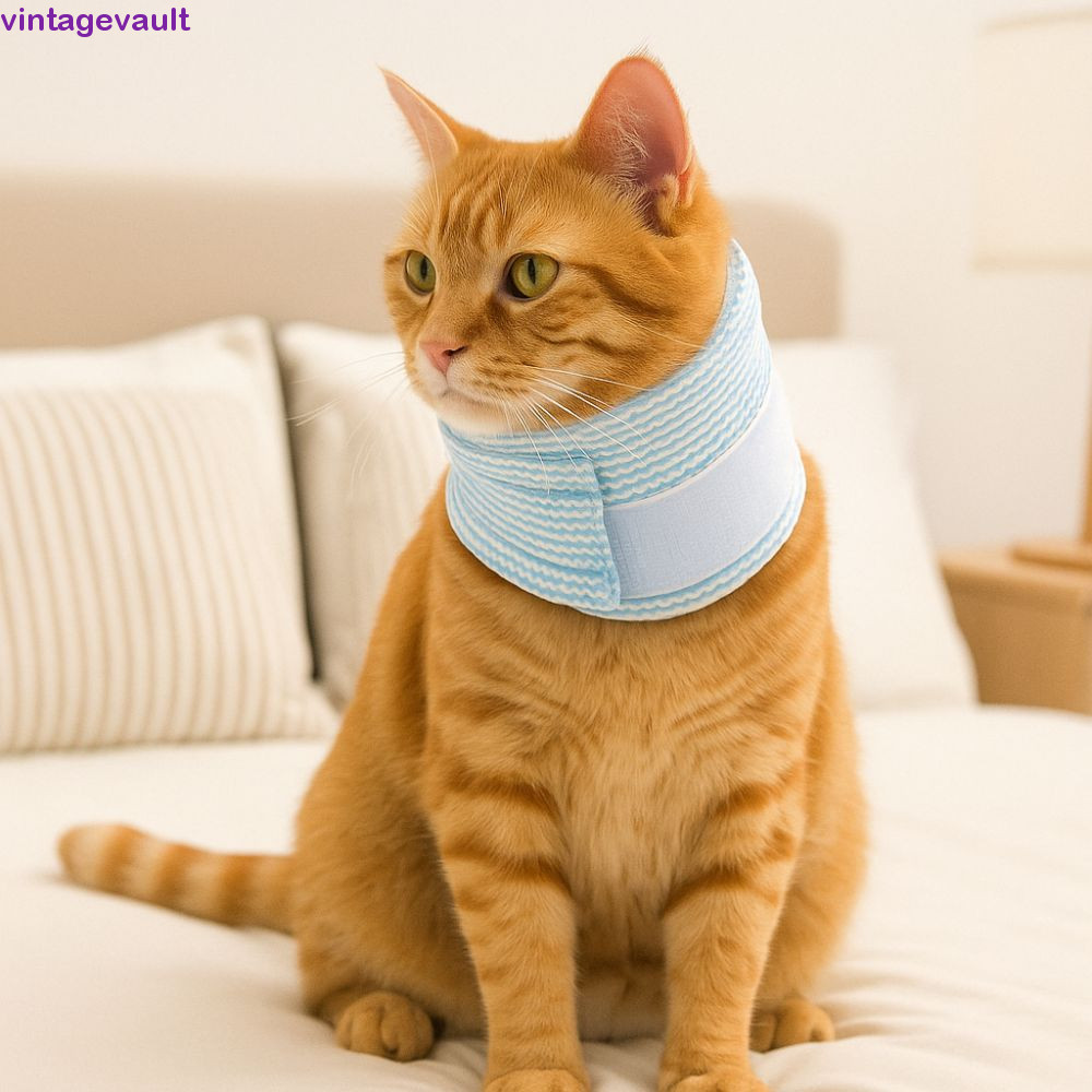 VINTAGEVAULT Cat Recovery Collar, ปรับนุ่มคอสุนัข, อุปกรณ์เสริมสัตว์เลี้ยง Breathable ตาข่ายสบายสัตว์เลี้ยง Wound Recovery Collar ป้องกันภูมิแพ้