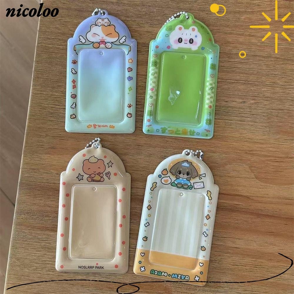 NICOLOO กรอบรูปไอดอล, PVC 3 นิ้ว Kpop Photocard Holder, Mini Y2K Style Card Holder
