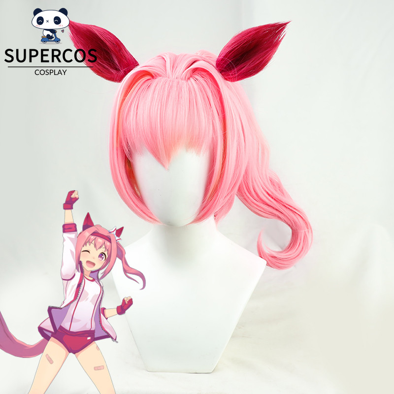 ชุดคอสเพลย์ Uma Musume Pretty Derby Haru Urara กับวิกผมสังเคราะห์สีชมพู