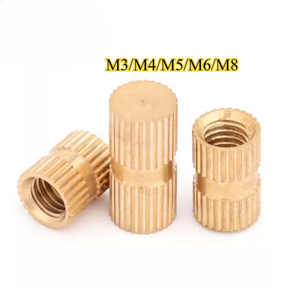 Blind Hole Single-Way B-Type Pre-Embeded Parts ฉีดทองแดงฝังชิ้นส่วน Knurled Copper Nuts M3/M4/M5/M6/