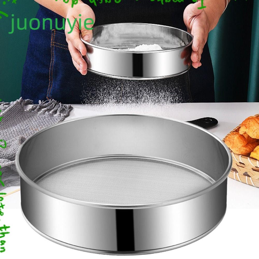 JUONUYIE ตะแกรงแป้งตาข่าย, ตะแกรงแป้งกลมสีเงิน, สแตนเลสในครัวเรือน Ultra-fine 60 ตาข่าย 15/20/25/30 