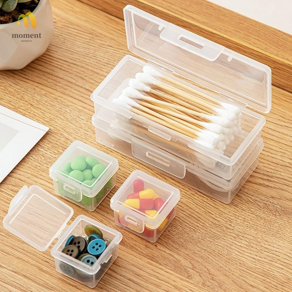 MOMENT Storage ,พร้อมฝาปิดกล่องเก็บของโปร่งใสพลาสติก,ขนาดเล็กอเนกประสงค์ ID Card Organizer Photocard ขนาดเล็กคอนเทนเนอร์สําหรับจัดเก็บเครื่องประดับ