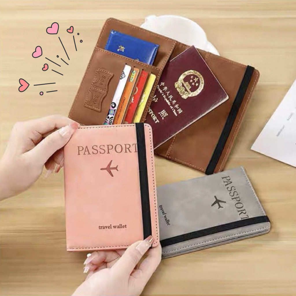 ปกพาสปอร์ต ซองใส่บัตร กระเป๋าใส่ มีช่องใส่บัตรและใส่ซิมการ์ด สำหรับเที่ยวต่างประเทศ Cheese girl