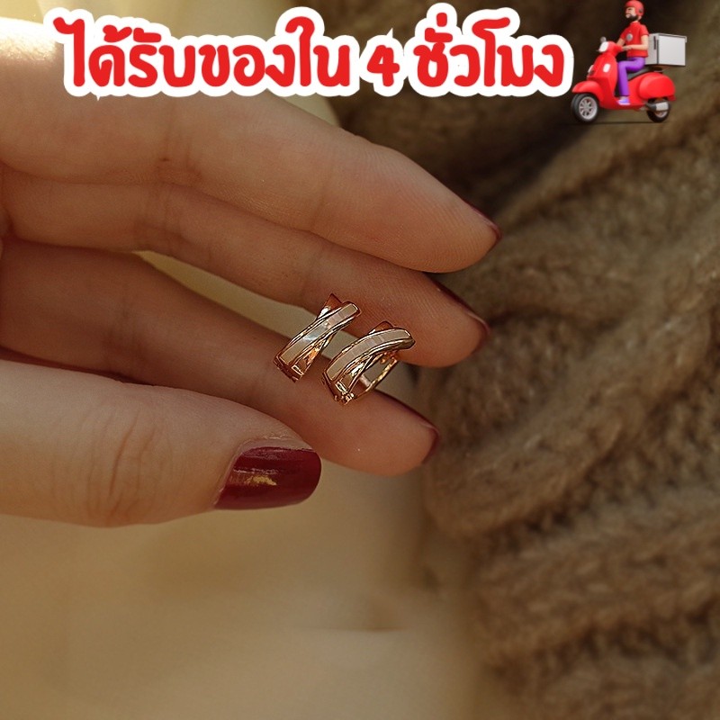 ร้านไทยพร้อมส่ง🧸 ต่างหูห่วง สีทอง มินิมอล ต่างหูเรียบหรูหรา  เครื่องประดับ สำหรับผู้หญิง สไตล์เกาหลี AE12