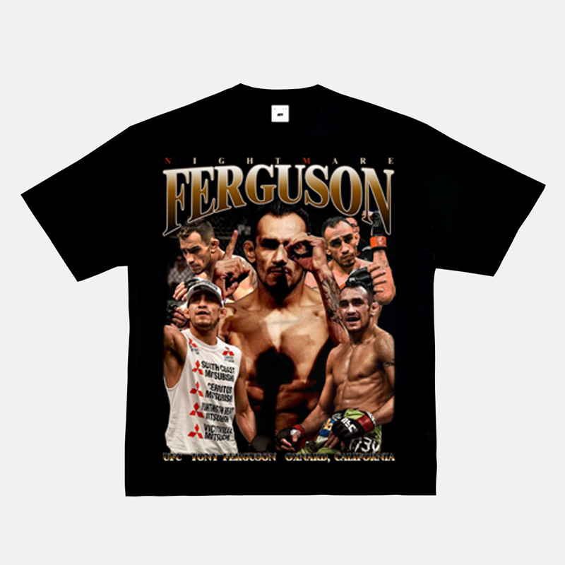 เสื้อยืด Ferguso ลายการ์ตูน UFC คอเต่า Heavy Cotton สไตล์ฮิปฮอป