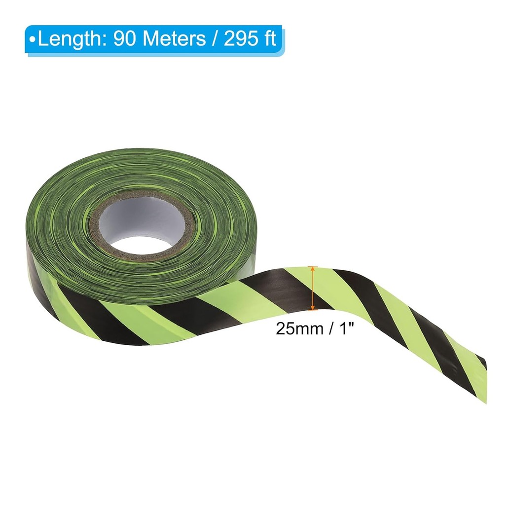 PATIKIL Flagging Tape 1" x295, PVC Non-Adhesive Neon Marking Tape สําหรับการสํารวจต้นไม้ Boundaries 