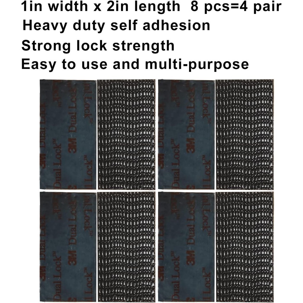 Dual Lock Fastener 1in x 2in 8 ชิ้น, เทปเชื่อมต่อกันได้ Heavy Duty EZ Pass Holder, ตะขอกาวล็อค Stick